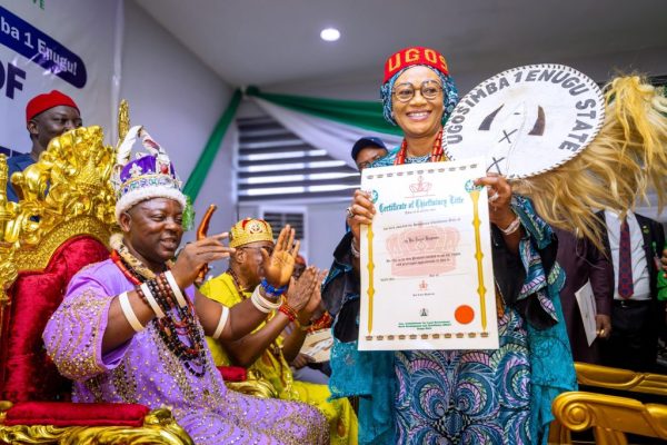 First Lady Oluremi Tinubu Honoured with Chieftaincy Title in Enugu.