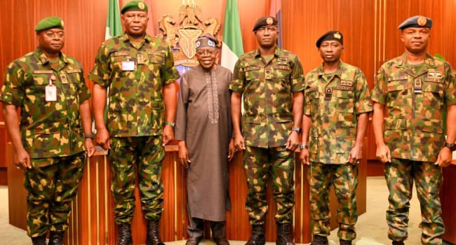 President Bola Ahmed Tinubu is currently in a closed-door meeting with Nigeria’s top security chiefs at the Presidential Villa, Abuja,